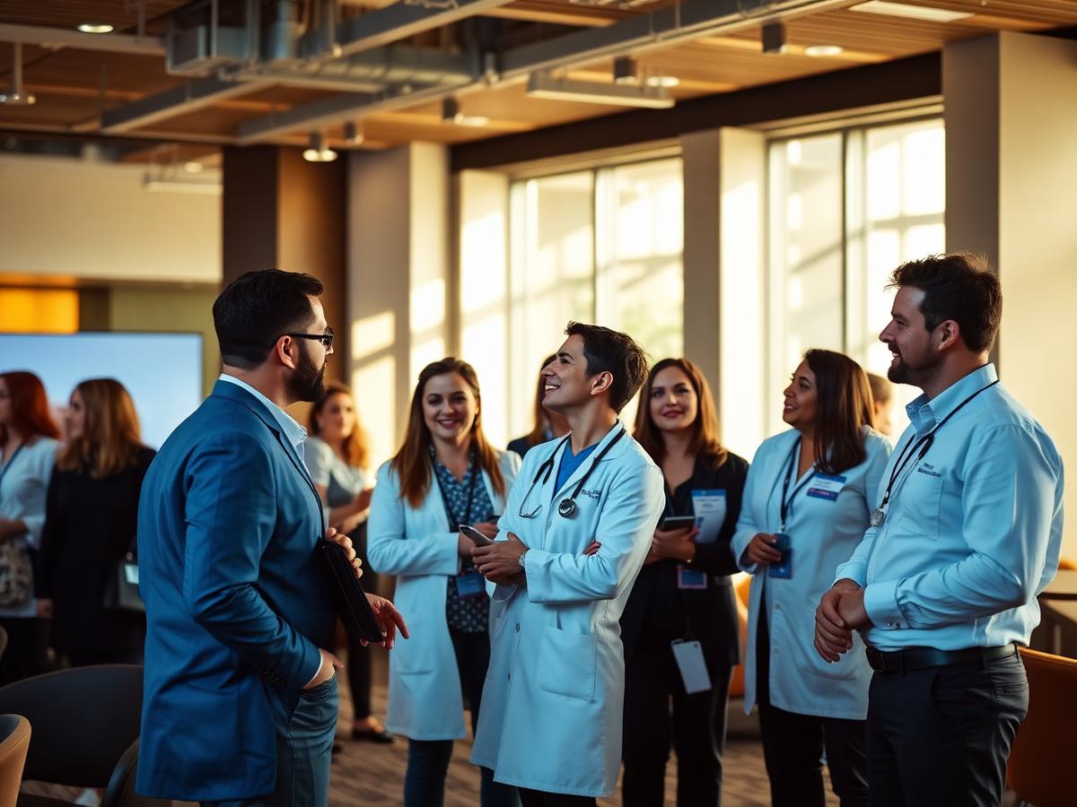 Profissionais em networking durante evento AlignerPlay